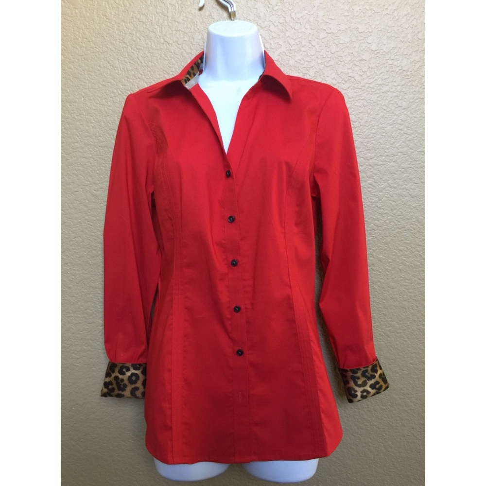 Beautiful red express button shirt