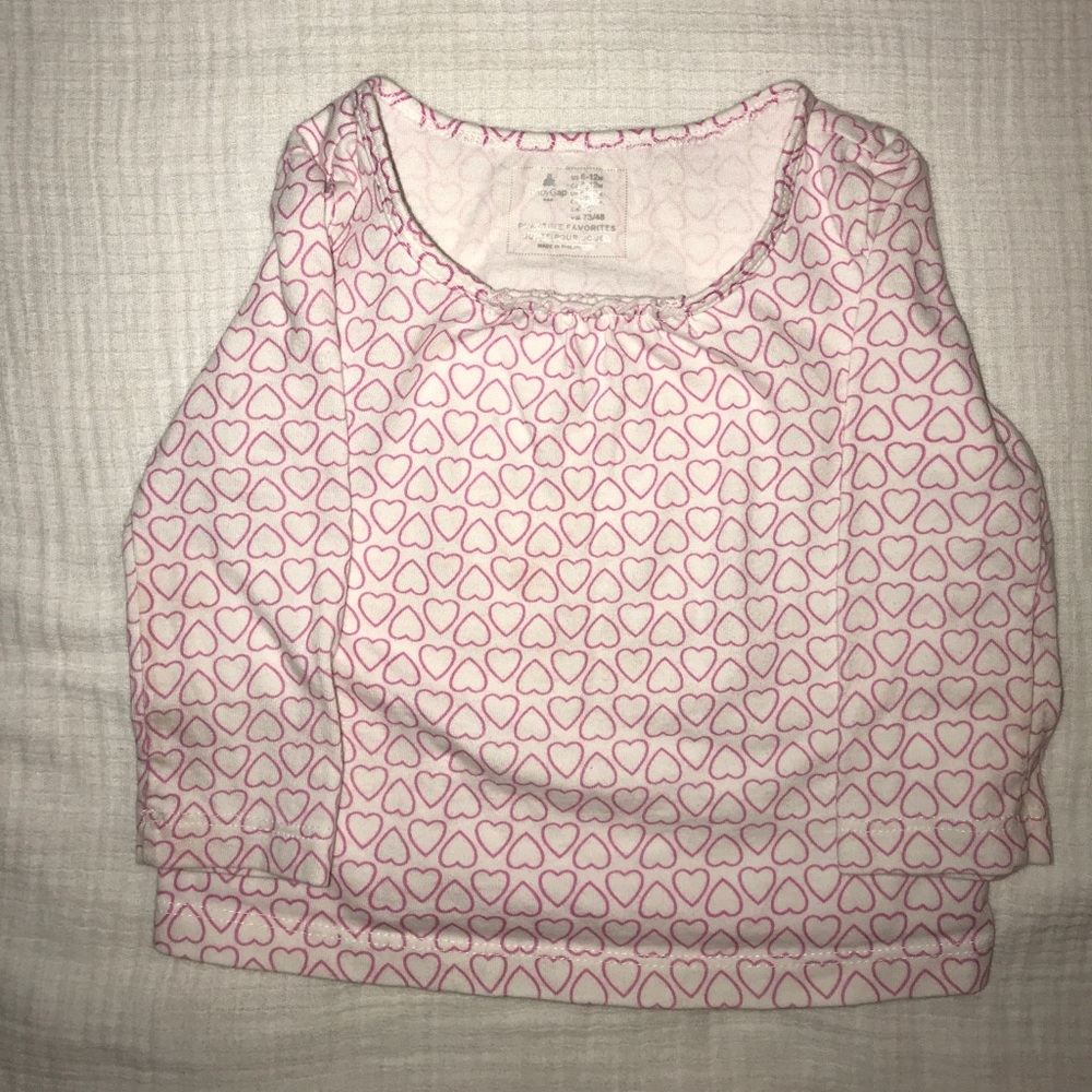 6–12 months pink and white heart baby gap tee
