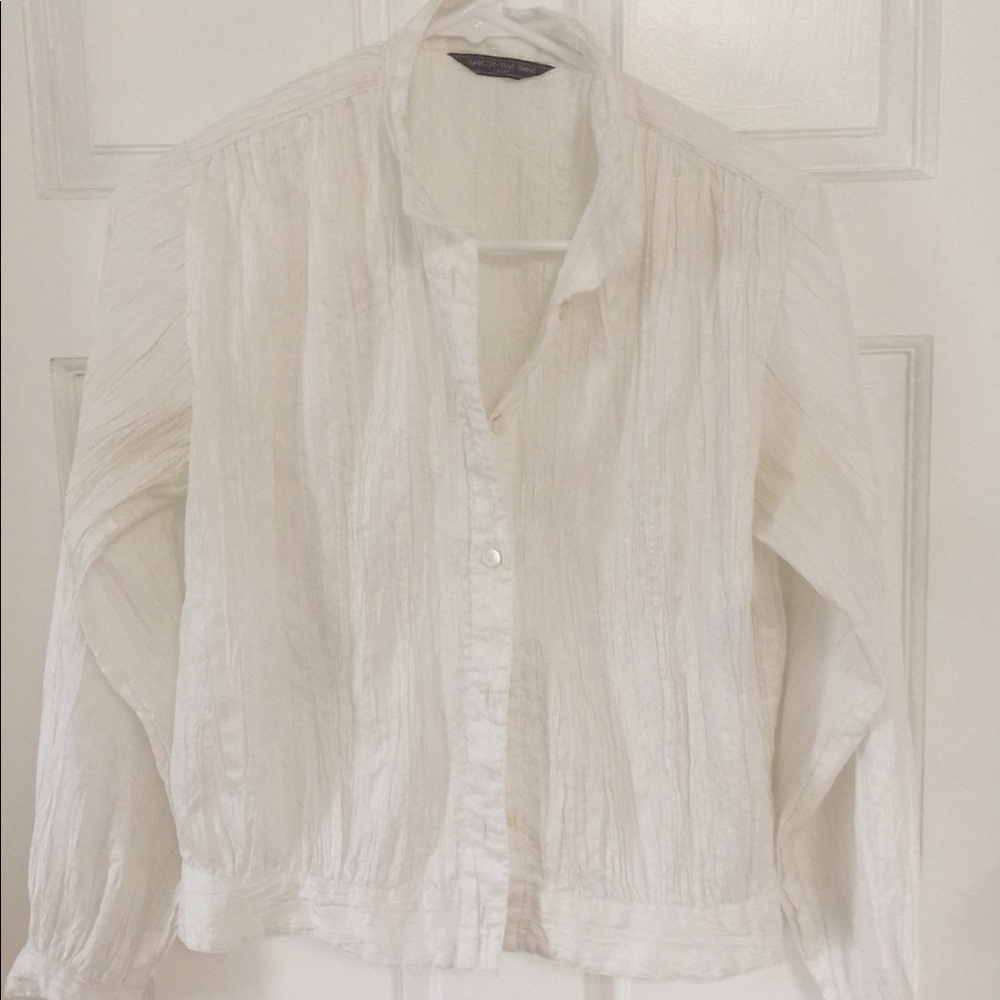 Vintage crinkle button down