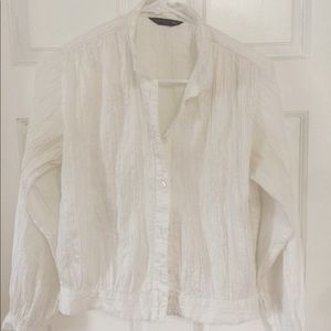 Vintage crinkle button down