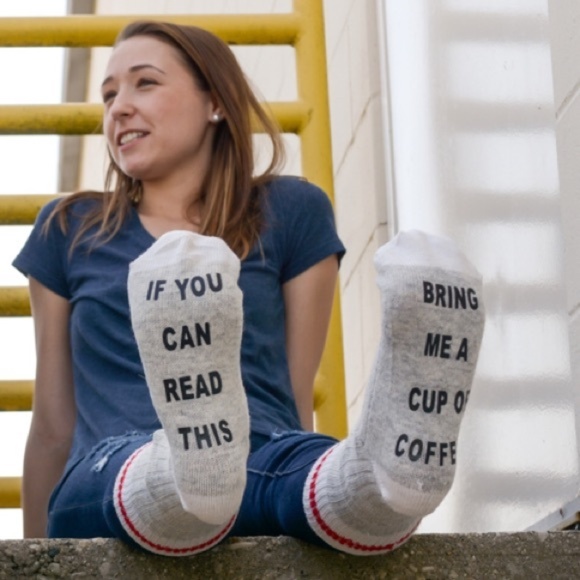 LAST PAIR {BRING ME COFFEE} SOCKS - Picture 2 of 3