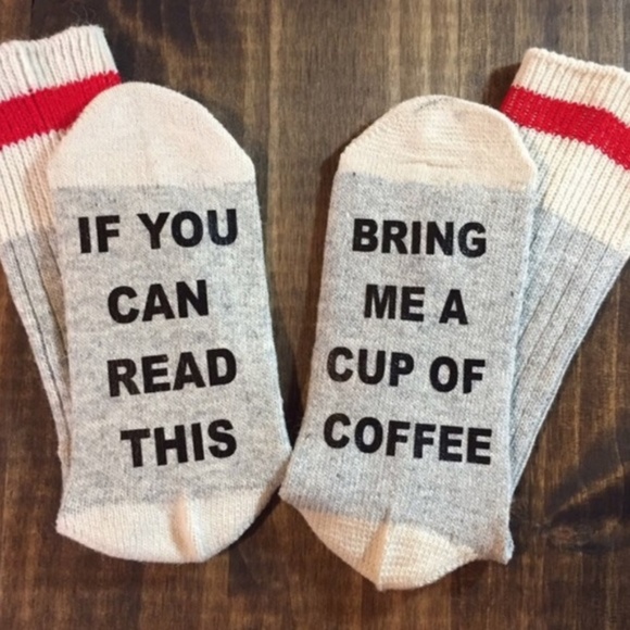 Boutique Kyoot Klothing Accessories - LAST PAIR {BRING ME COFFEE} SOCKS