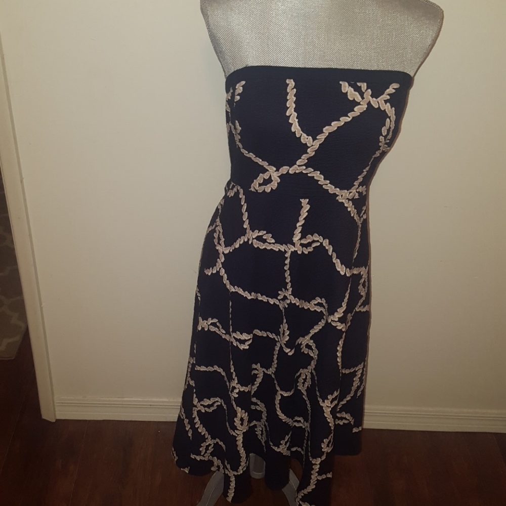 J. CREW strapless Navy nautical dress!