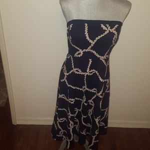 J. CREW strapless Navy nautical dress!