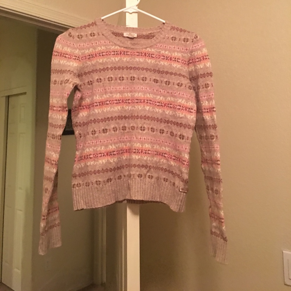 Tan and pink sweater