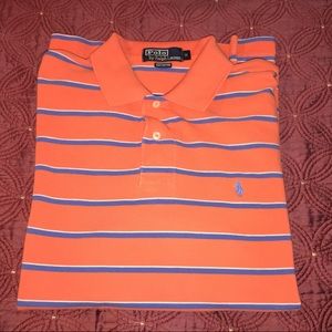 Men Polo by Ralph Lauren Orange/Purple/White Polo