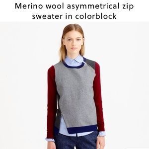J. Crew Wool Asymmetrical Zip Sweater