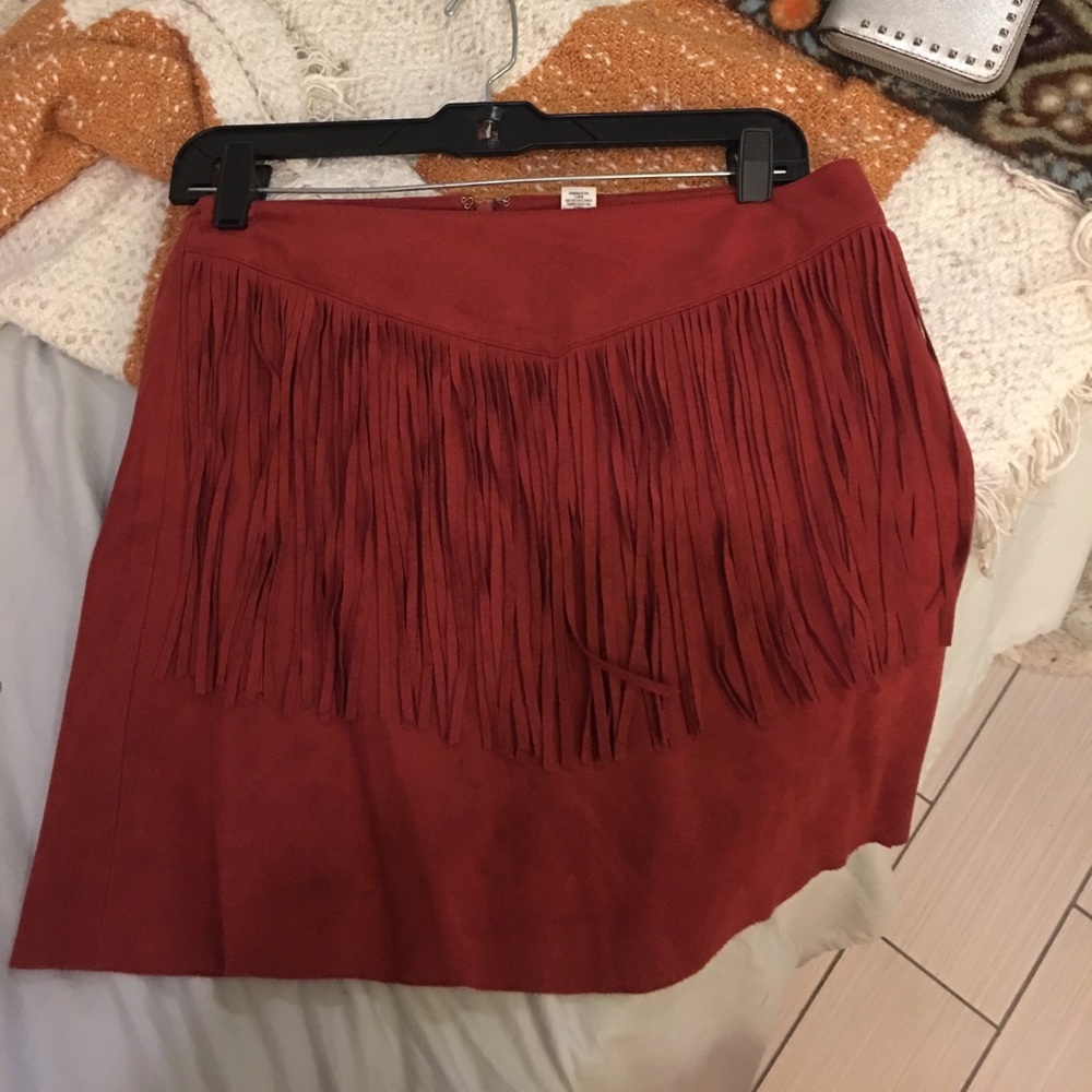 Western inspired fringe skirt