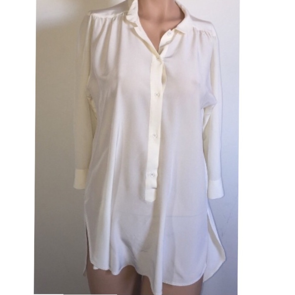 Wilfred Aritzia ivory 100% silk Giulia blouse