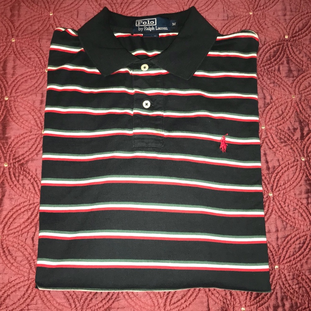 Men Polo by Ralph LaurenBlack/Green/Red/White Polo