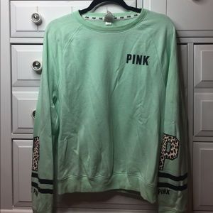 VA PINK mint green long sleeved sweatshirt