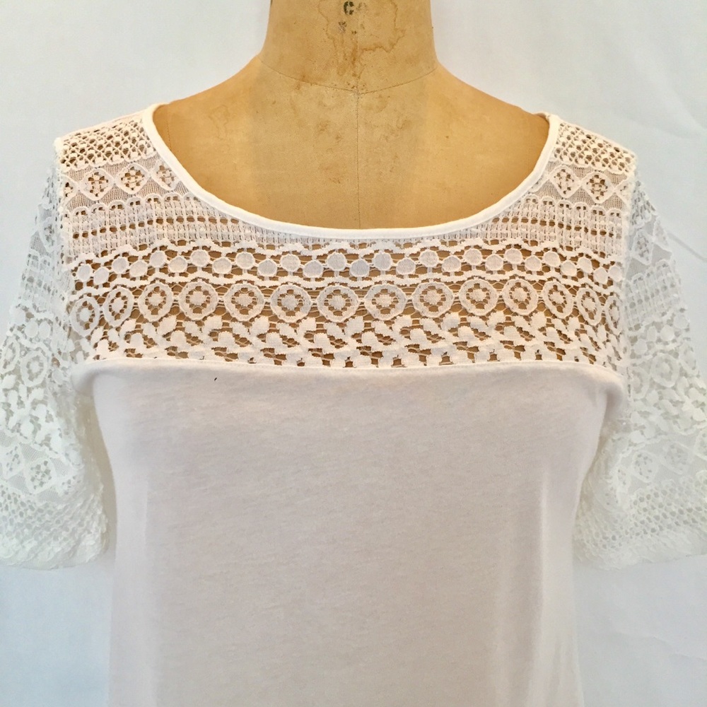 Ann Taylor Loft Lace Detail top