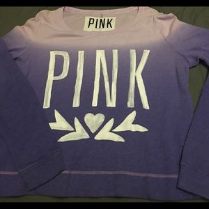 Ombré long sleeve light weight sweatshirt. Pink