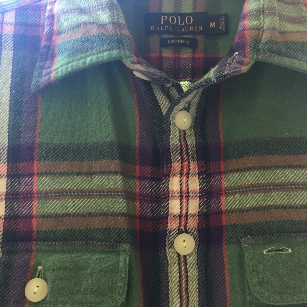 Custom fit flannel with leather elbow sleeves