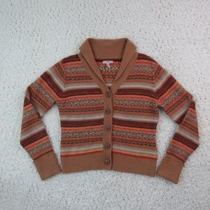 Joie Tan Cashmere Wool Striped Shawl Collar