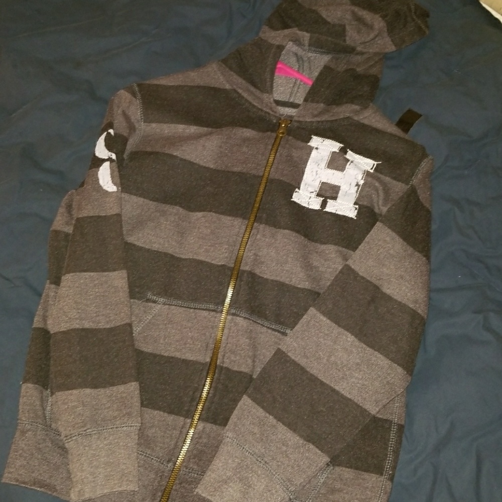 Boys striped zip up hoodie