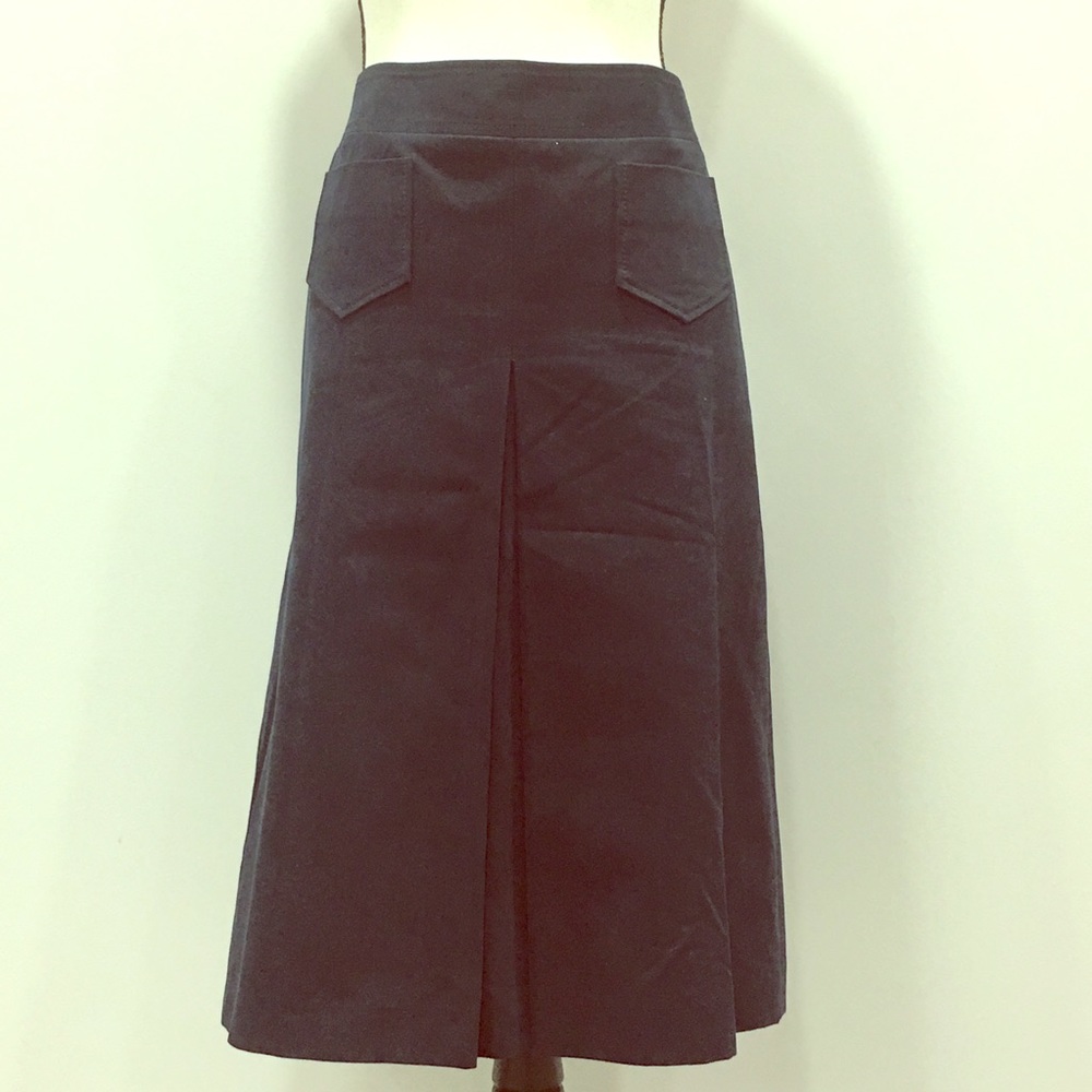 Barney's New York Size 12 Pleated Skirt Navy Blue