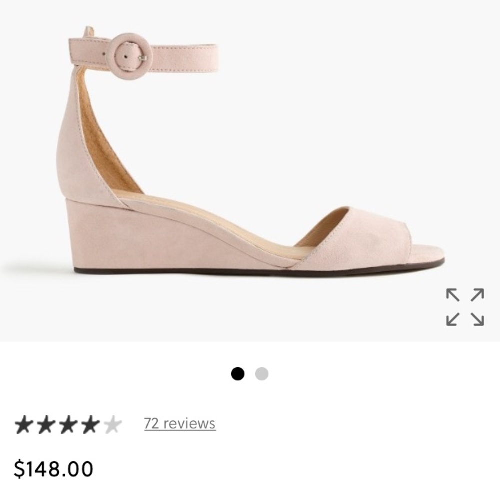 BNIB JCREW LAILA SUEDE WEDGES in nude pink