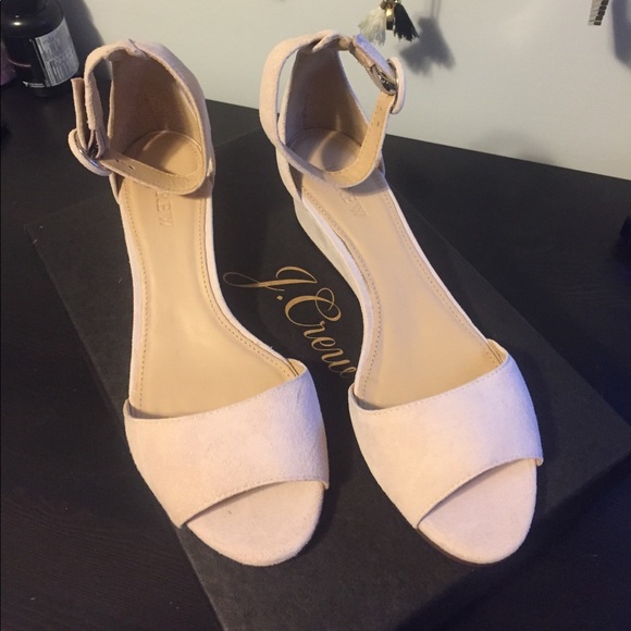 BNIB JCREW LAILA SUEDE WEDGES in nude pink - Picture 4 of 5