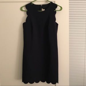 J. Crew scalloped navy dress. Size 0