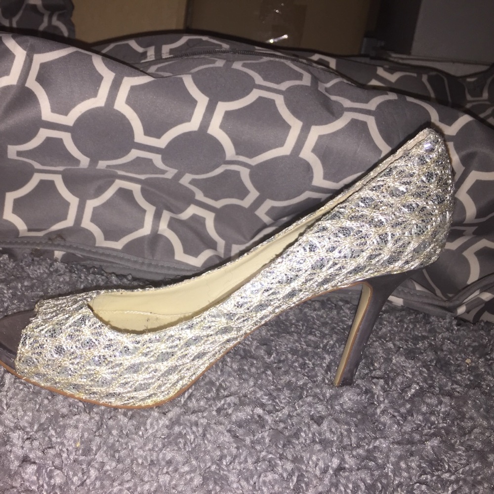 Enzo Angiolini Silver Heels
