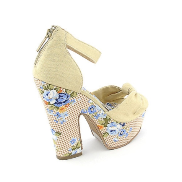 natural color chunky heel platform - Picture 7 of 7