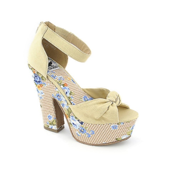 natural color chunky heel platform - Picture 2 of 7