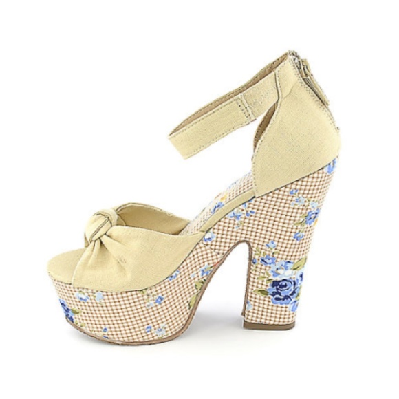 natural color chunky heel platform - Picture 5 of 7