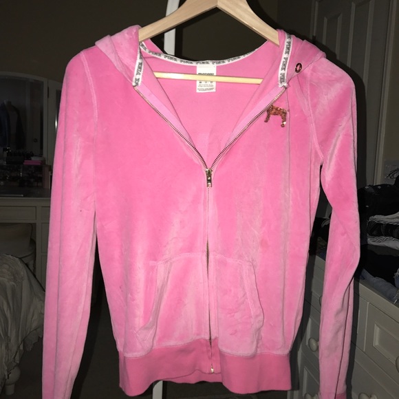 PINK BLING ZIP UP - Picture 1 of 4
