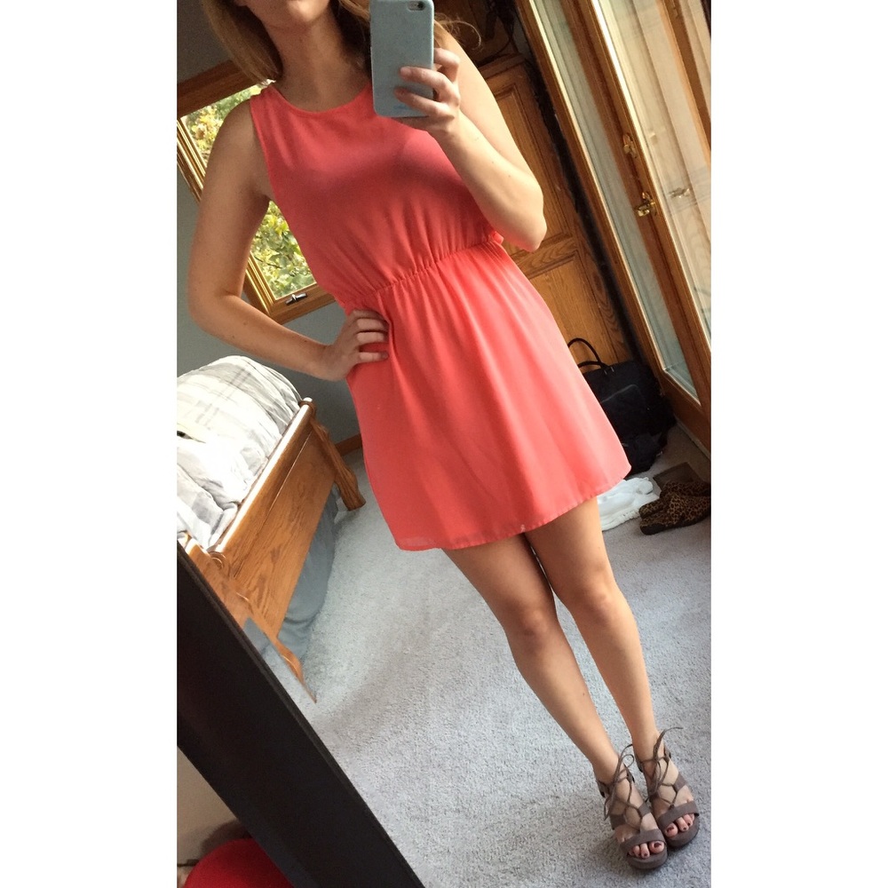 Flirty coral dress