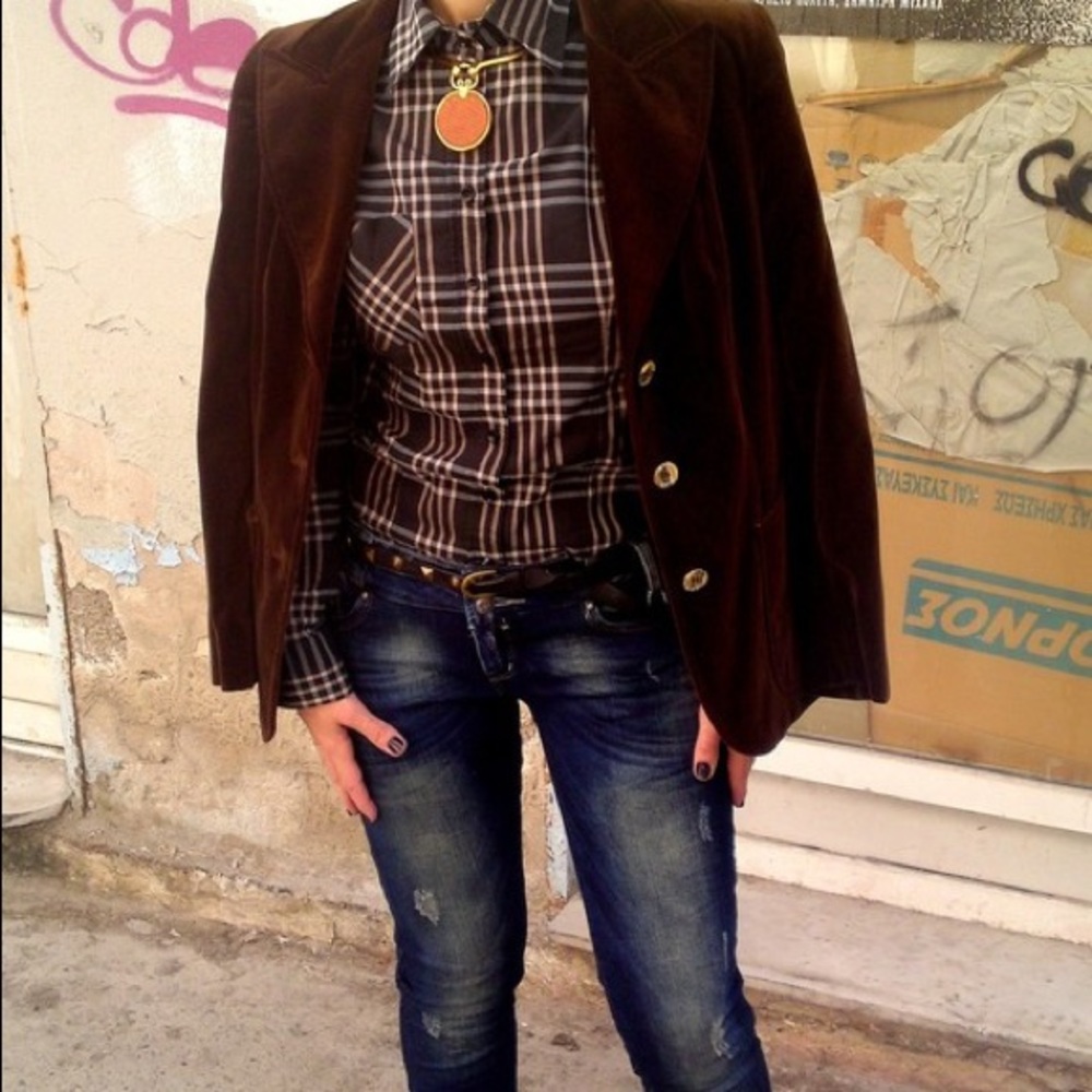 Soft chocolate-brown velvet jacket DONATED! - Picture 1 of 5