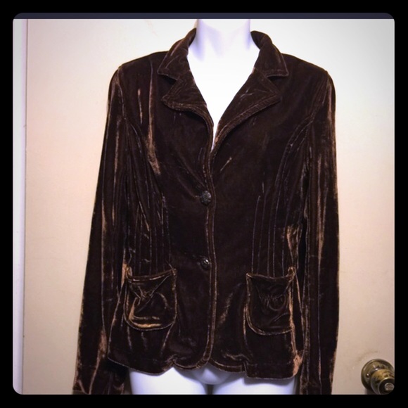 Soft chocolate-brown velvet jacket DONATED! - Picture 2 of 5