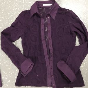 Anne Fontaine mesh-pattern shirt with cami