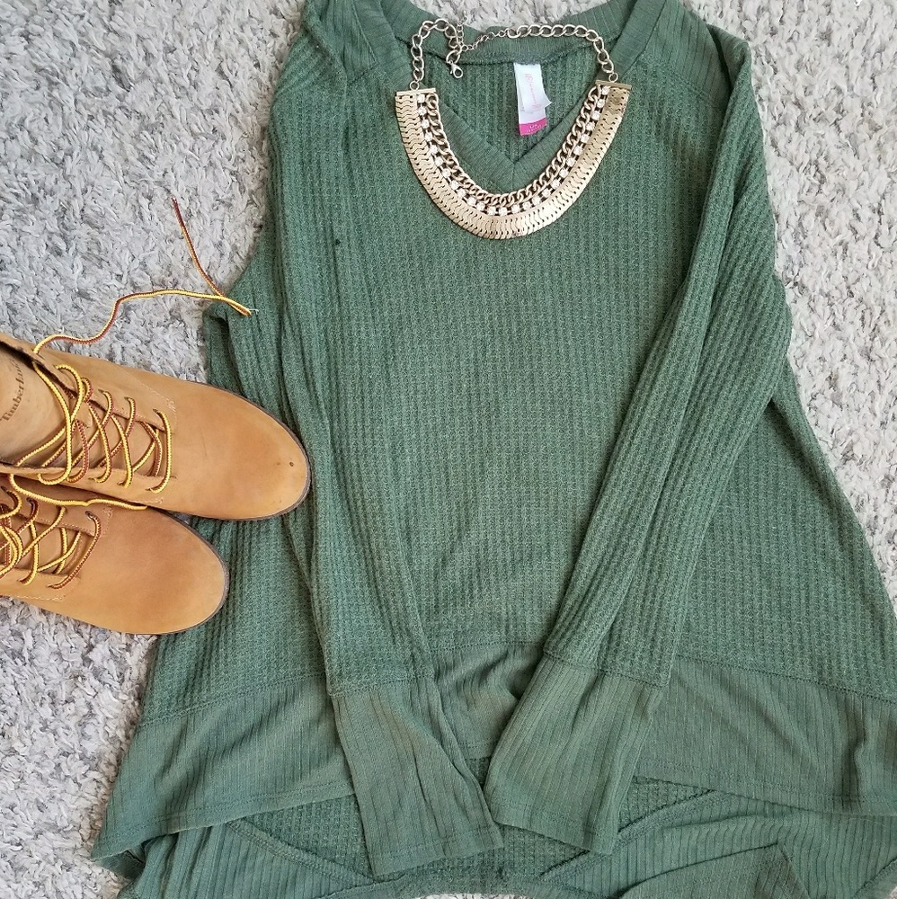 Olive green long shirt
