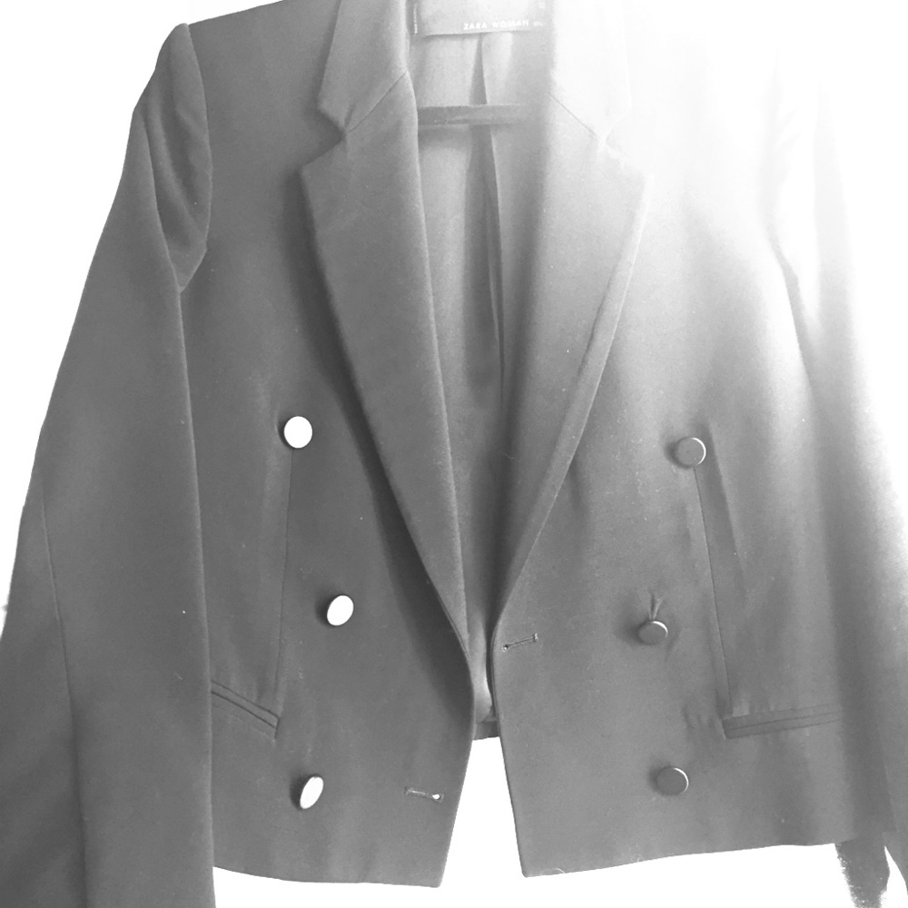 Black double breasted blazer jacket