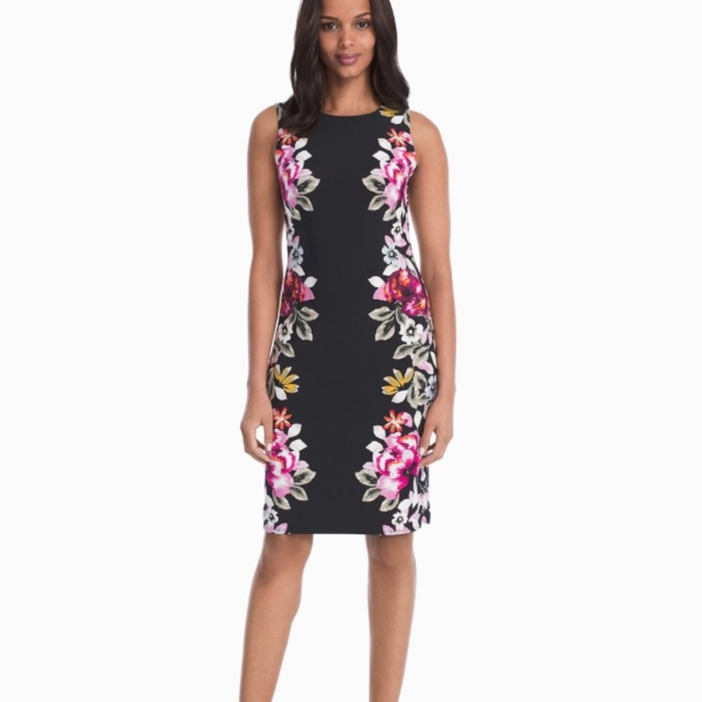 WHBM FLORAL SHEATH DRESS.