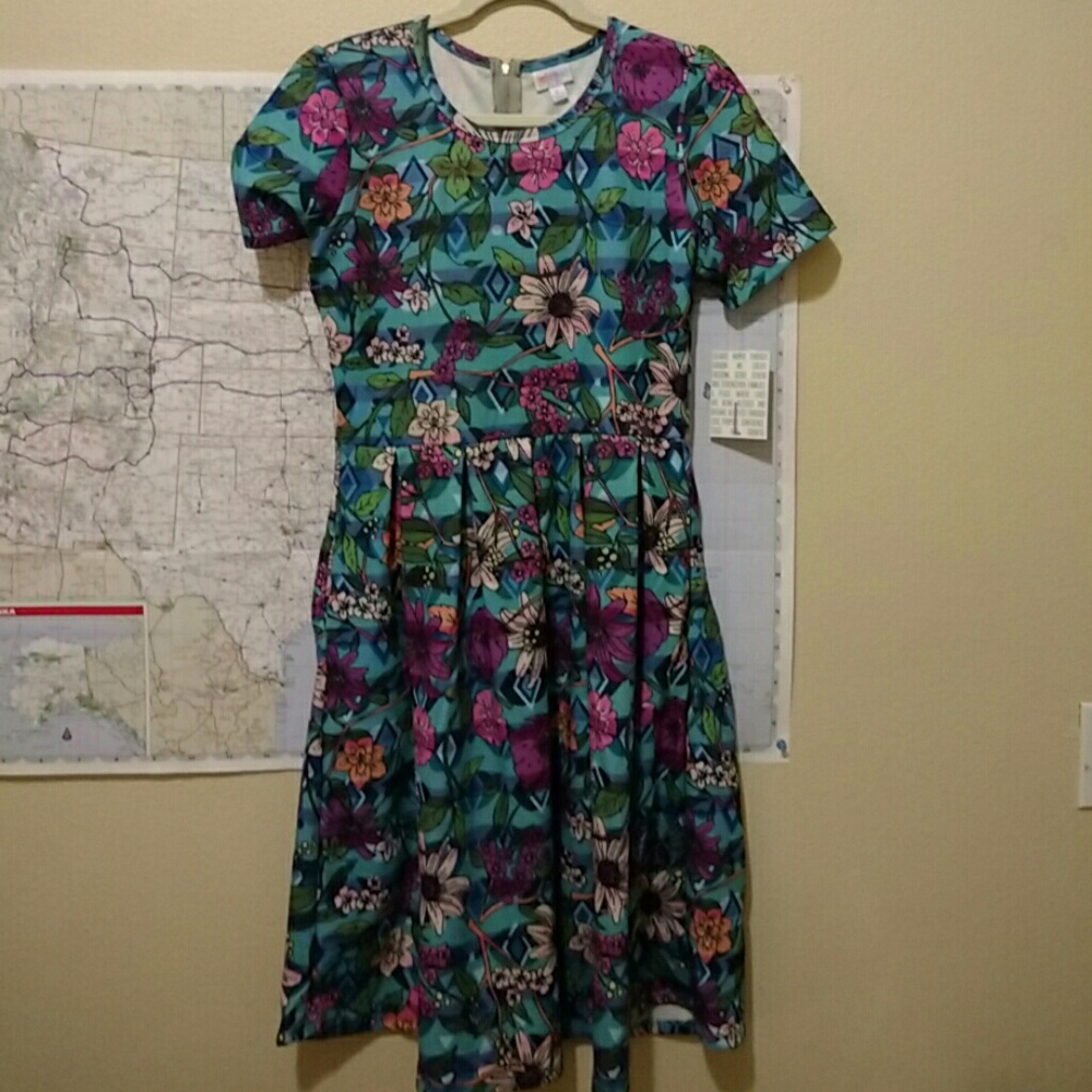 Flowered Lularoe Amelia
