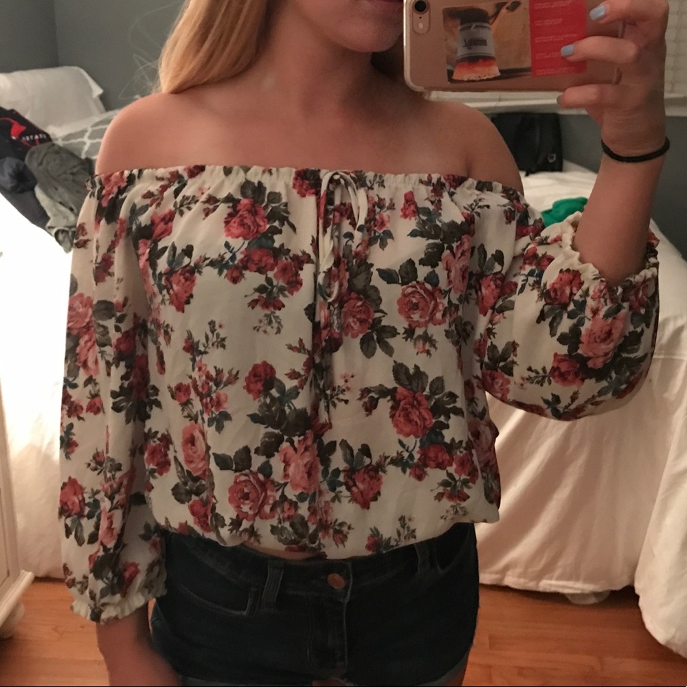 Floral off the shoulder top