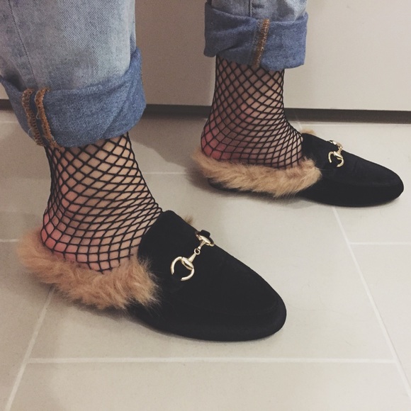 HP⭐️ LAST PAIR! Fur Lined Velvet Horse Bit Mule - Picture 2 of 5