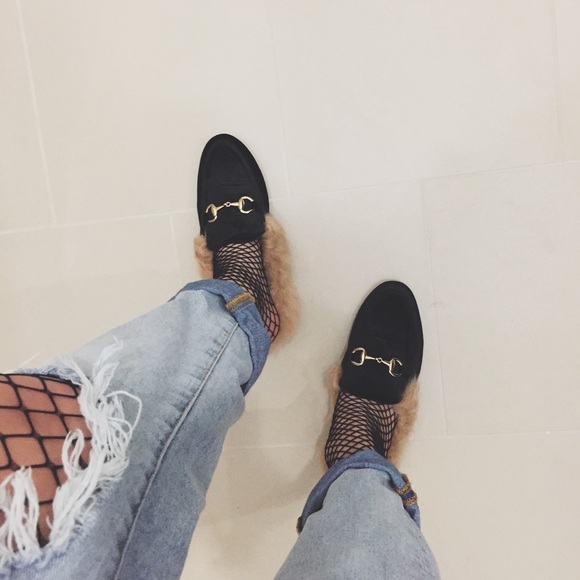 HP⭐️ LAST PAIR! Fur Lined Velvet Horse Bit Mule - Picture 3 of 5