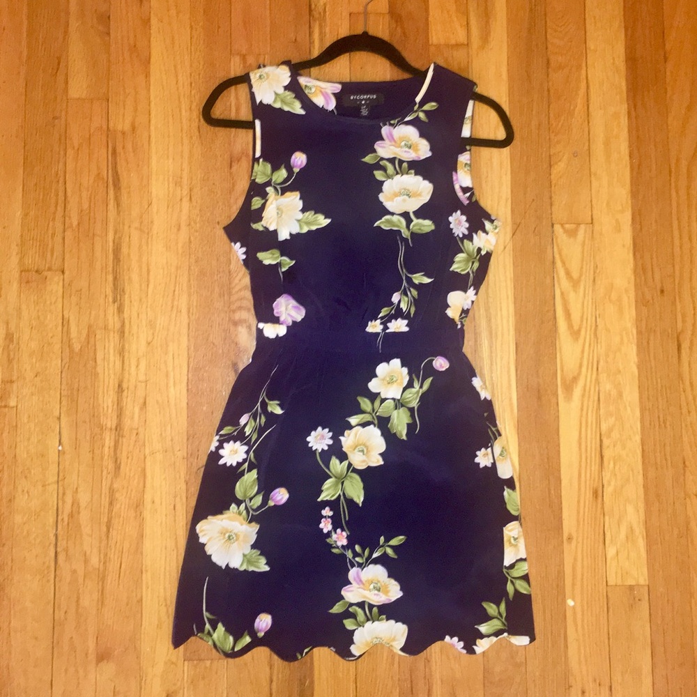 Navy Floral Dress
