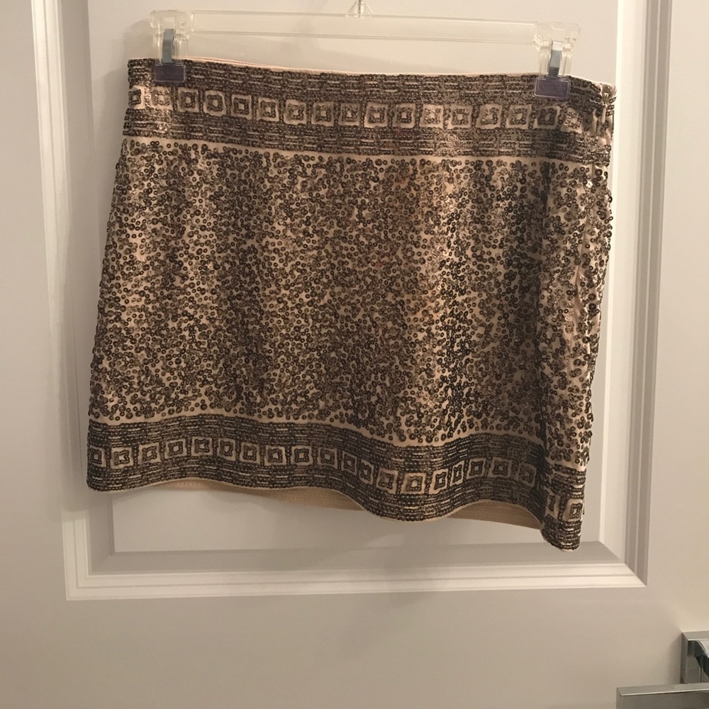 Gold Sequin Mini Skirt