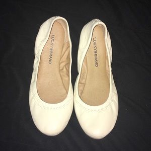 Lucky Brand Enid Flats Nude Leather- 8