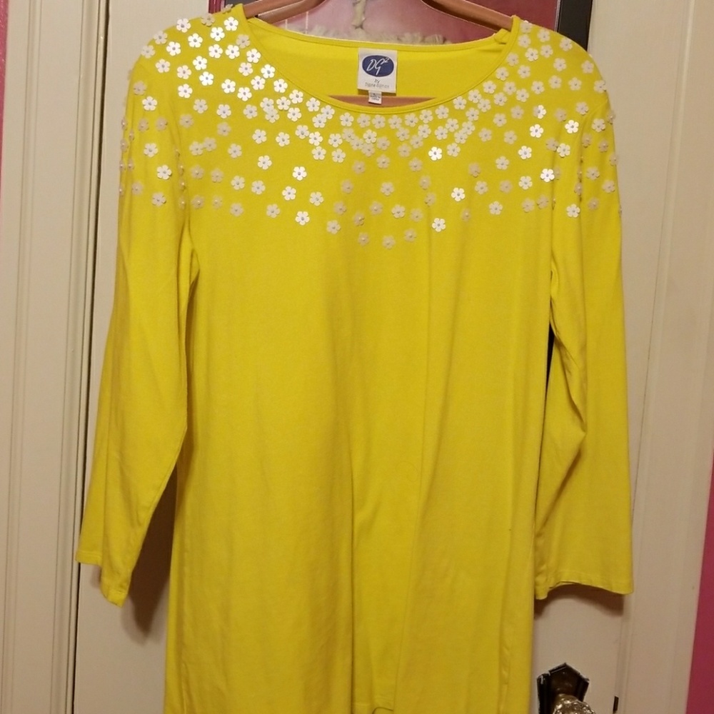 Diane Gilman Yellow top w Embellishments