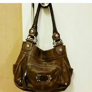 B Makowski Brown Genuine Leather purse bag