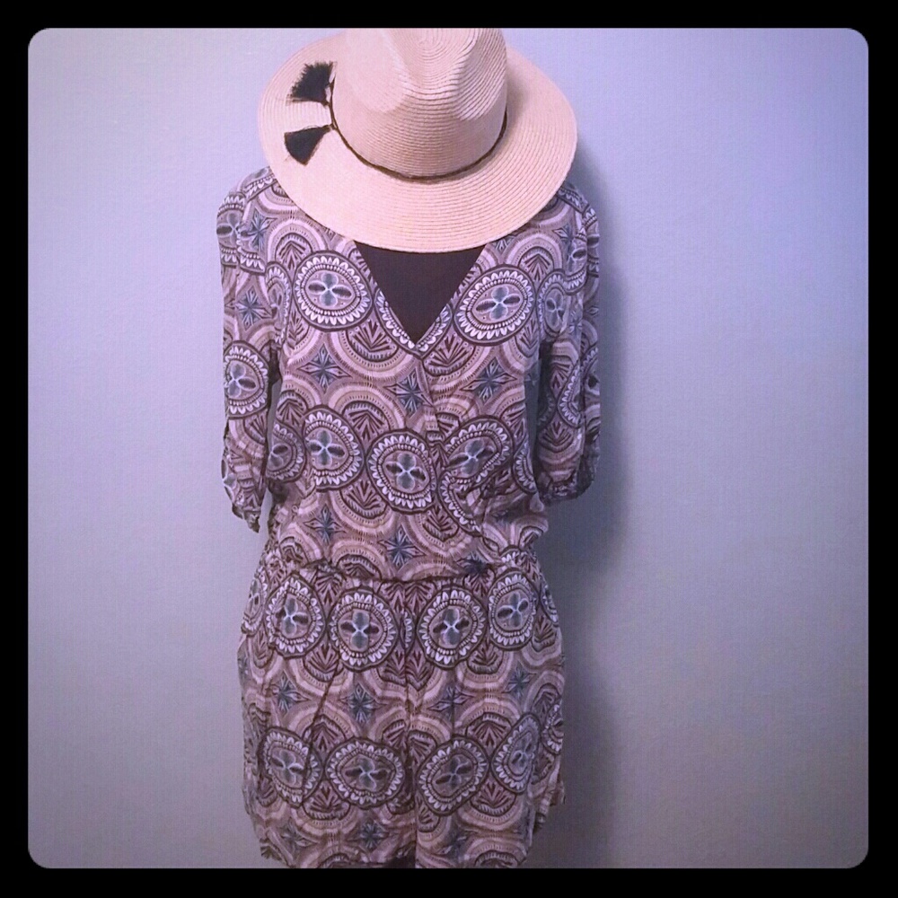 3/4 Roll Sleeve Romper
