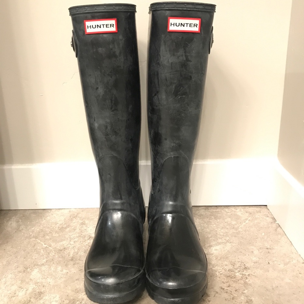Black Gloss Hunter Boots