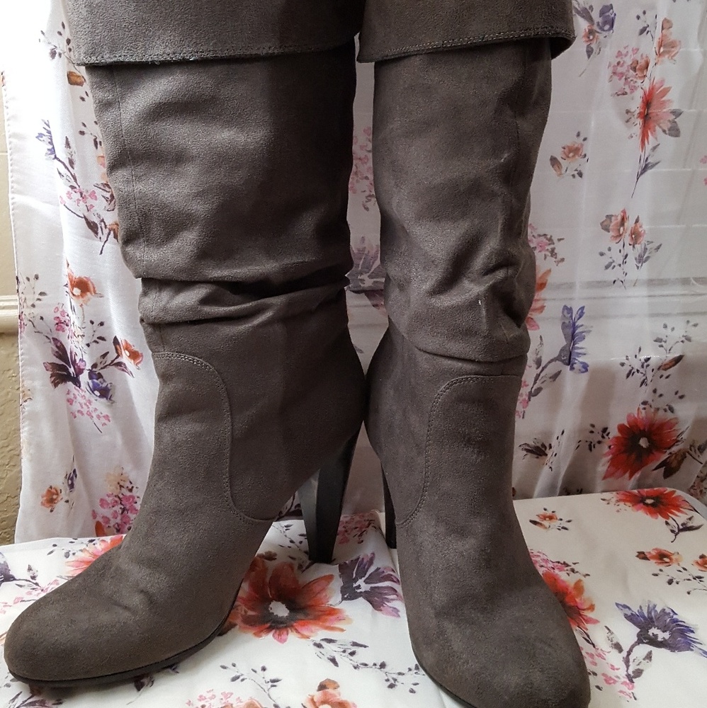 Faux suede boots