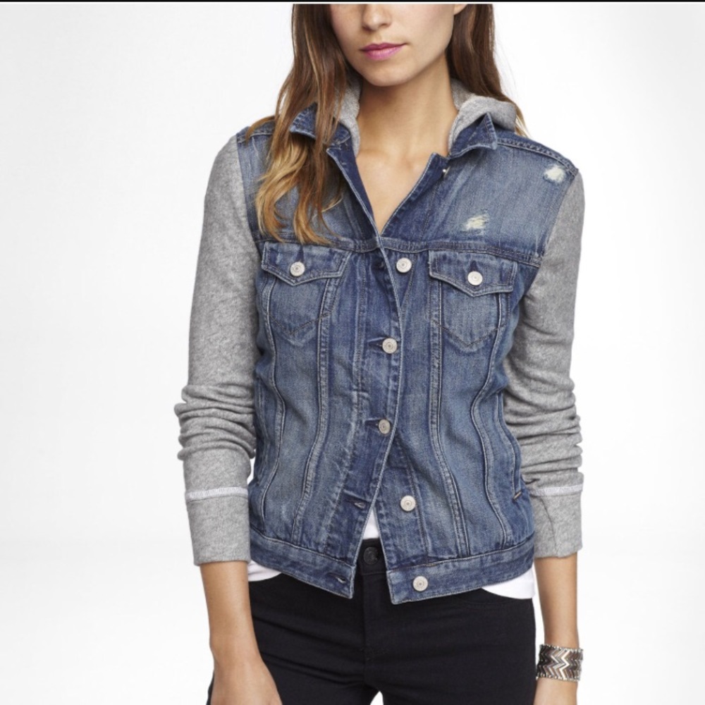 💕Express Hoodie Jean Jacket💕