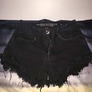 American Eagle black high waisted shorts